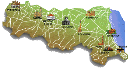 Карта области Emilia-Romagna