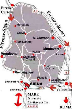 Дорожная карта Сиены.