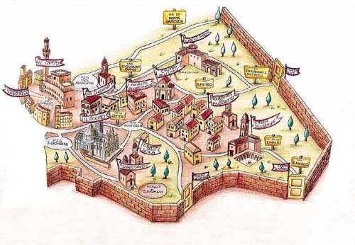 Историческая карта Сиены.