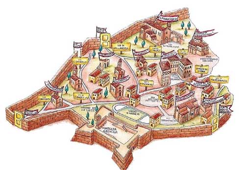 Историческая карта Сиены.
